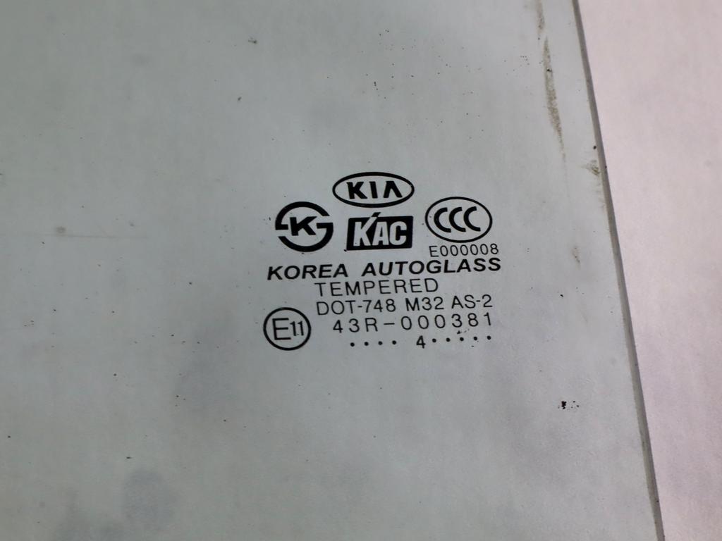 8341107010 VETRO SCENDENTE PORTA POSTERIORE SINISTRA KIA PICANTO 1.1 B 47KW 5M 5P (2004) RICAMBIO USATO