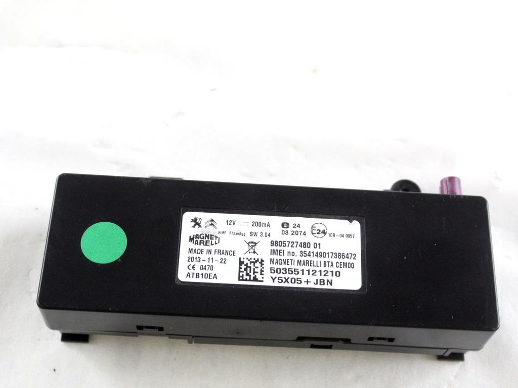 9805727480 CENTRALINA AMPLIFICATORE ANTENNA PEUGEOT 3008 1.6 D 84KW 6M 5P (2013) RICAMBIO USATO
