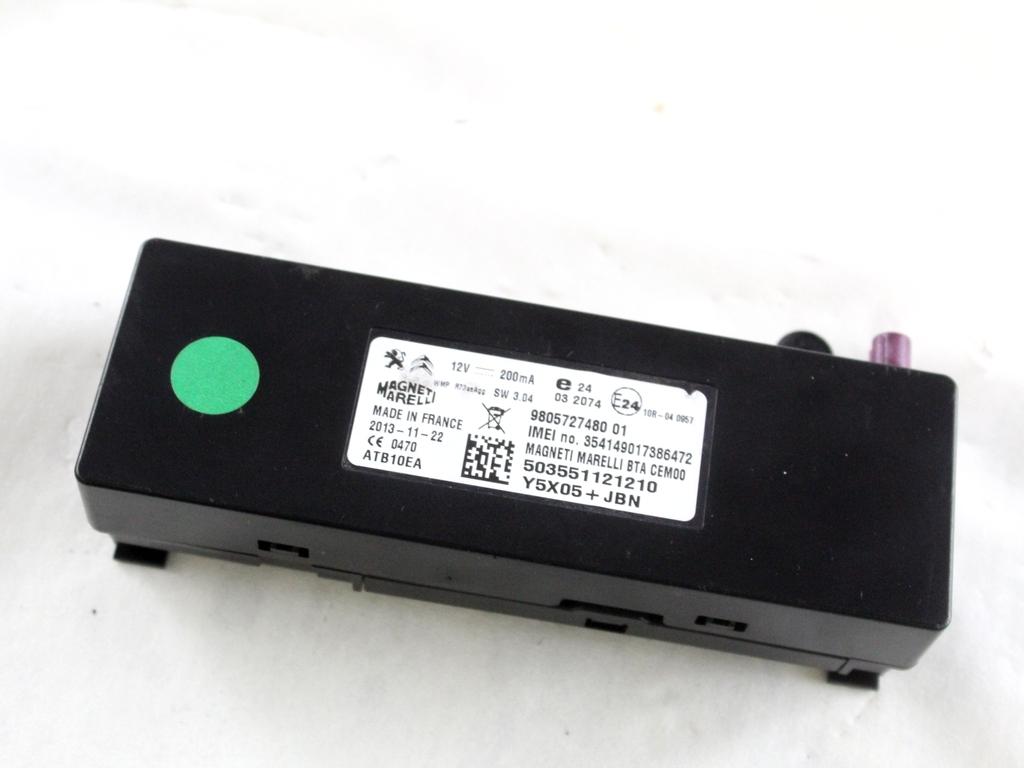9805727480 CENTRALINA AMPLIFICATORE ANTENNA PEUGEOT 3008 1.6 D 84KW 6M 5P (2013) RICAMBIO USATO