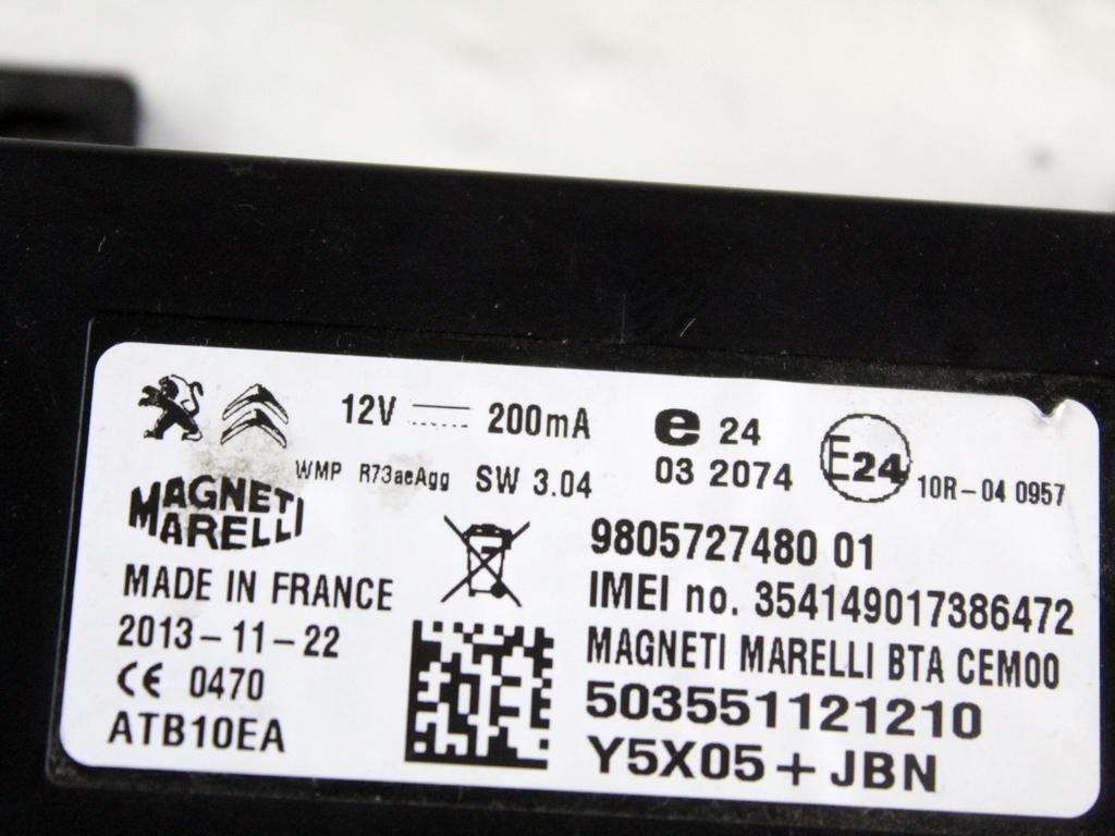 9805727480 CENTRALINA AMPLIFICATORE ANTENNA PEUGEOT 3008 1.6 D 84KW 6M 5P (2013) RICAMBIO USATO