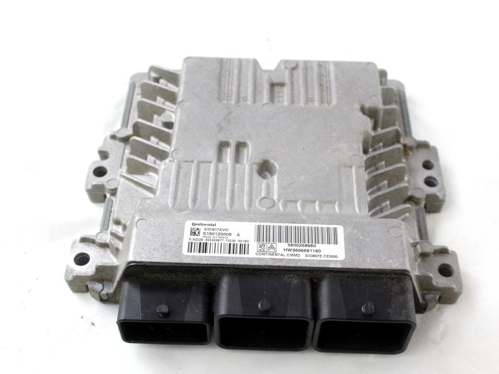 9800268980 CENTRALINA INIEZIONE MOTORE PEUGEOT 3008 1.6 D 84KW 6M 5P (2013) RICAMBIO USATO 9666681180