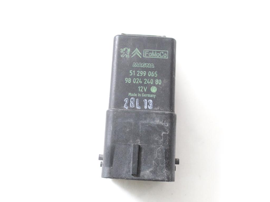 9802424080 RELÈ PRERISCALDAMENTO CANDELETTE PEUGEOT 3008 1.6 D 84KW 6M 5P (2013) RICAMBIO USATO