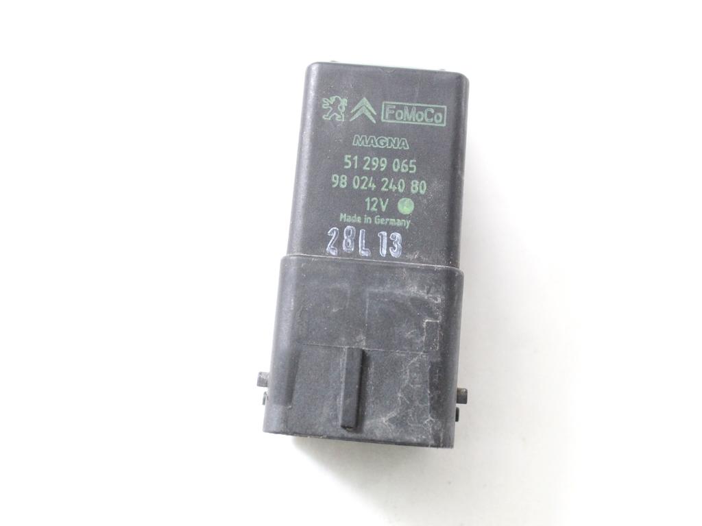 9802424080 RELÈ PRERISCALDAMENTO CANDELETTE PEUGEOT 3008 1.6 D 84KW 6M 5P (2013) RICAMBIO USATO