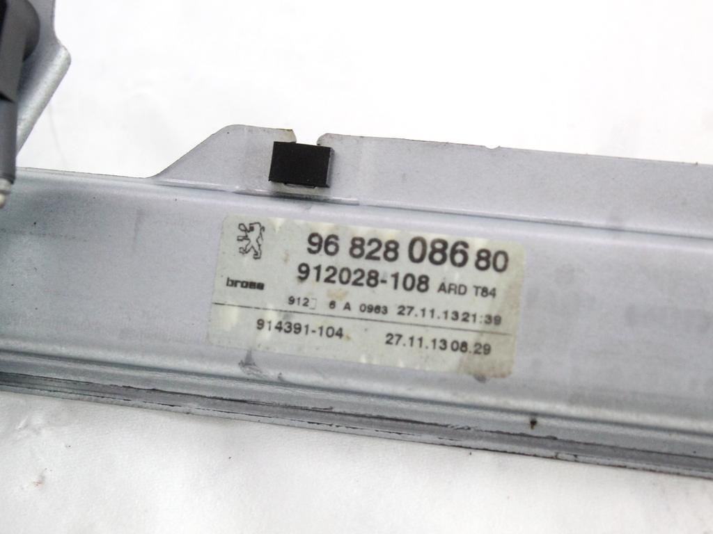 9682808680 MOTORINO MECCANISMO ALZA-VETRO ALZA-CRISTALLO PORTA POSTERIORE DESTRA PEUGEOT 3008 1.6 D 84KW 6M 5P (2013) RICAMBIO USATO