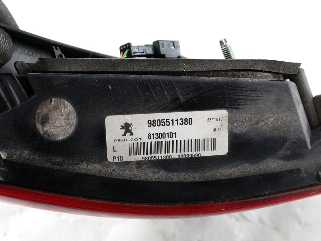 9805511380 FARO FANALE POSTERIORE SINISTRO PARTE INTERNA PEUGEOT 3008 1.6 D 84KW 6M 5P (2013) RICAMBIO USATO