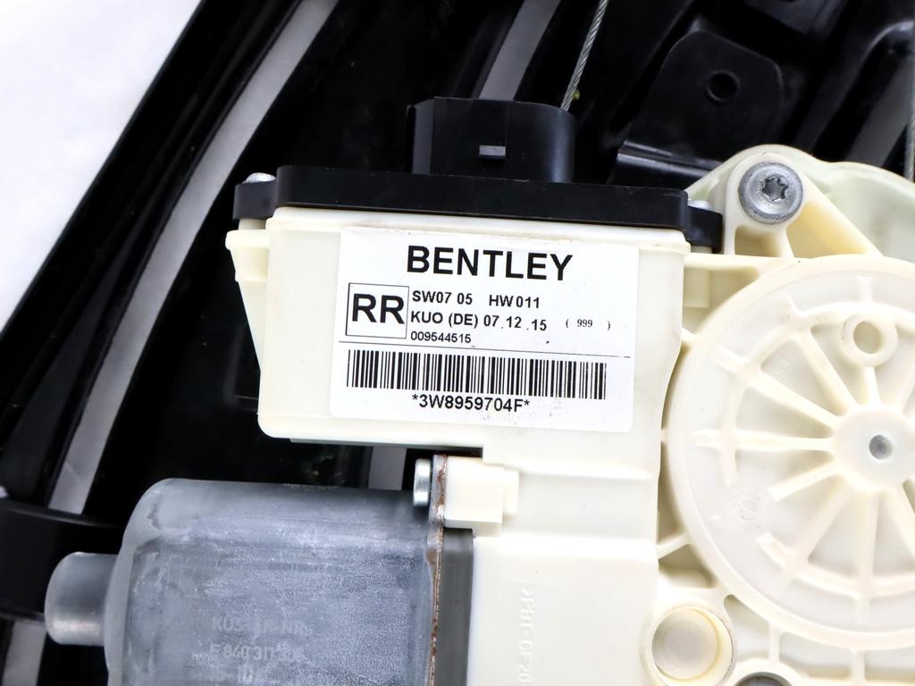 3W8839398C MOTORINO MECCANISMO ALZA-VETRO ALZA-CRISTALLO PARAFANGO POSTERIORE DESTRO BENTLEY CONTINENTAL GT 4.0 B 388KW AUT 2P (2016) RICAMBIO USATO 3W8959704F