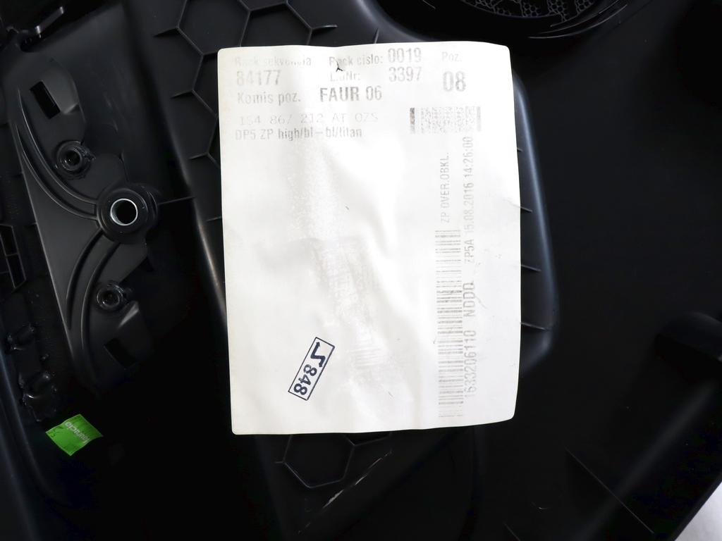 1S4867212 PANNELLO INTERNO PORTA POSTERIORE DESTRA VOLKSWAGEN UP 1.0 B 44KW 5M 5P (2016) RICAMBIO USATO