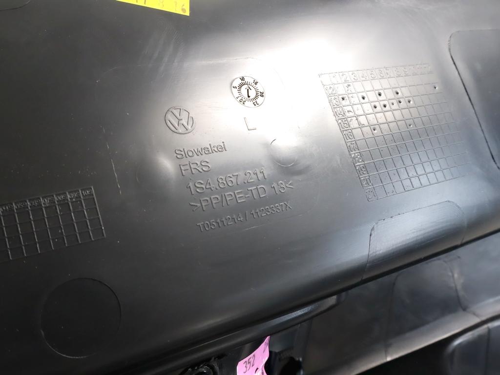 1S4867211 PANNELLO INTERNO PORTA POSTERIORE SINISTRA VOLKSWAGEN UP 1.0 B 44KW 5M 5P (2016) RICAMBIO USATO