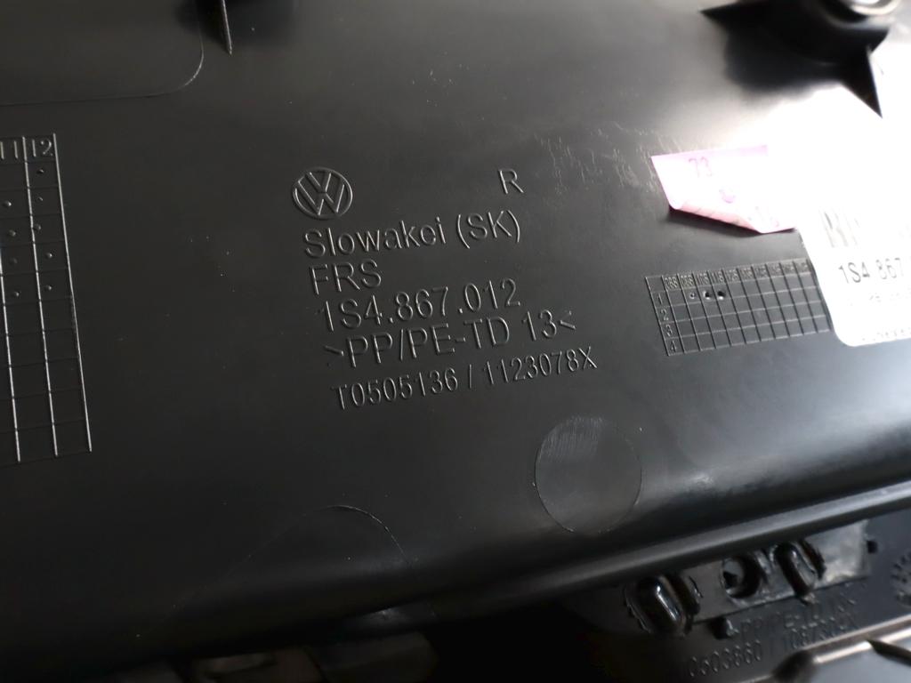 1S4867012 PANNELLO INTERNO PORTA ANTERIORE DESTRA VOLKSWAGEN UP 1.0 B 44KW 5M 5P (2016) RICAMBIO USATO