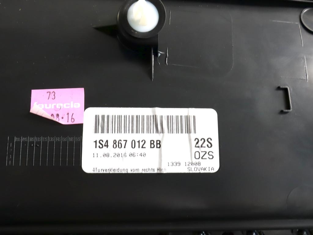 1S4867012 PANNELLO INTERNO PORTA ANTERIORE DESTRA VOLKSWAGEN UP 1.0 B 44KW 5M 5P (2016) RICAMBIO USATO