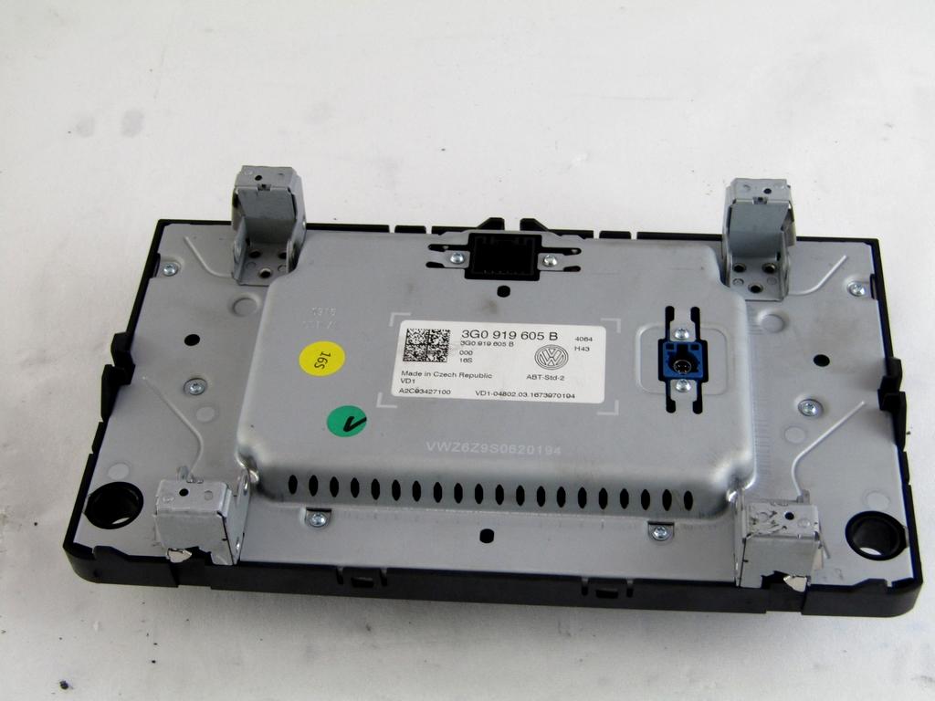 3G0919605B DISPLAY AUTORADIO SISTEMA MULTIMEDIALE VOLKSWAGEN GOLF 7 2.0 D 110KW 6M 5P (2016) RICAMBIO USATO