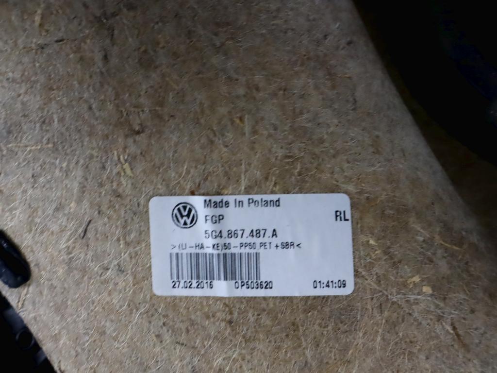 5G4867211 PANNELLO INTERNO PORTA POSTERIORE SINISTRA VOLKSWAGEN GOLF 7 2.0 D 110KW 6M 5P (2016) RICAMBIO USATO