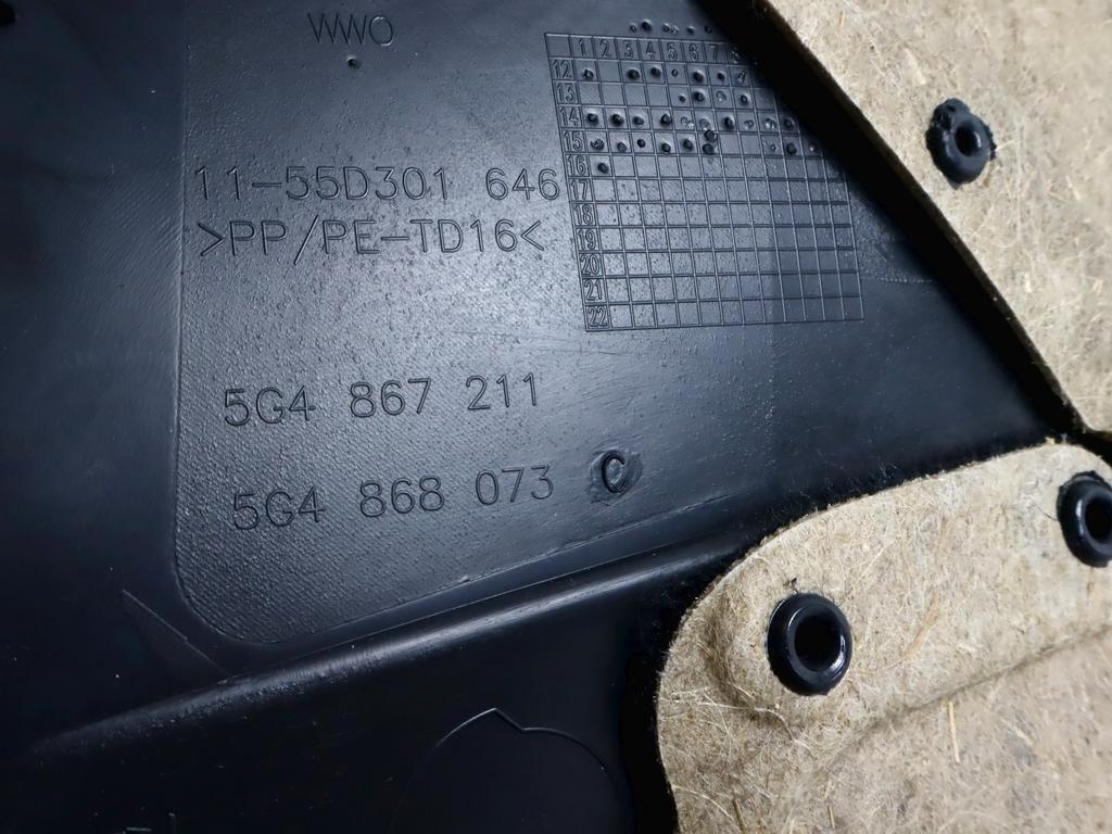 5G4867211 PANNELLO INTERNO PORTA POSTERIORE SINISTRA VOLKSWAGEN GOLF 7 2.0 D 110KW 6M 5P (2016) RICAMBIO USATO