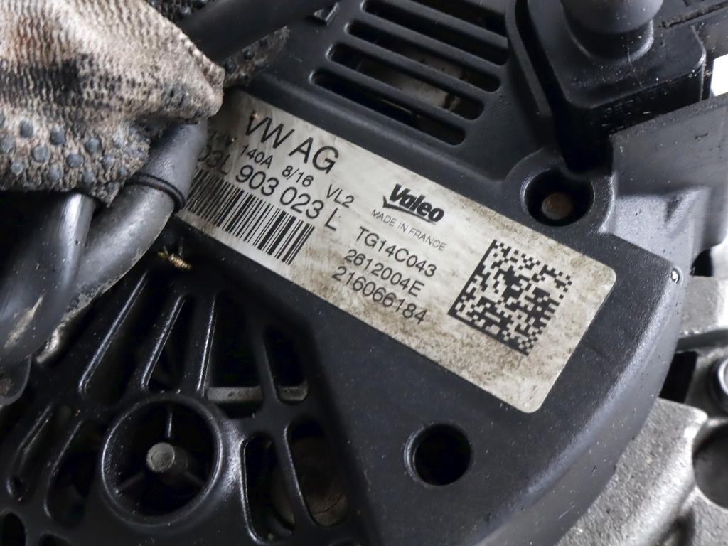 03L903023L ALTERNATORE VOLKSWAGEN GOLF 7 2.0 D 110KW 6M 5P (2016) RICAMBIO USATO