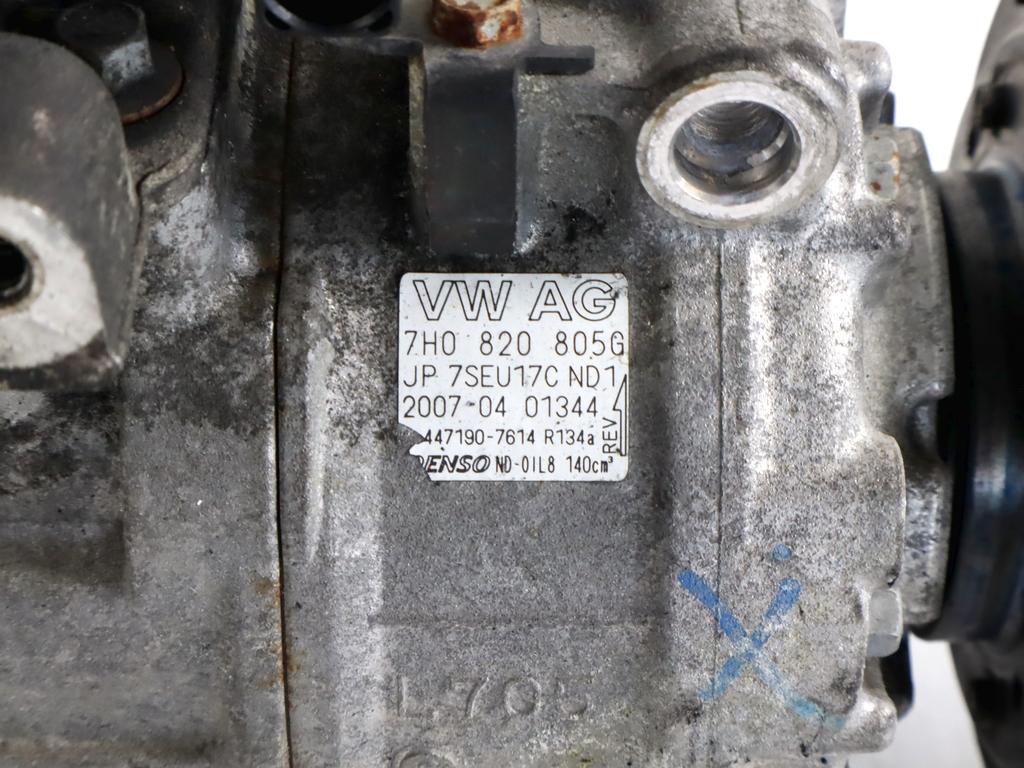 7H0820805G COMPRESSORE CLIMATIZZATORE CLIMA A/C VOLKSWAGEN TOUAREG 2.5 D 4X4 128KW AUT 5P (2007) RICAMBIO USATO
