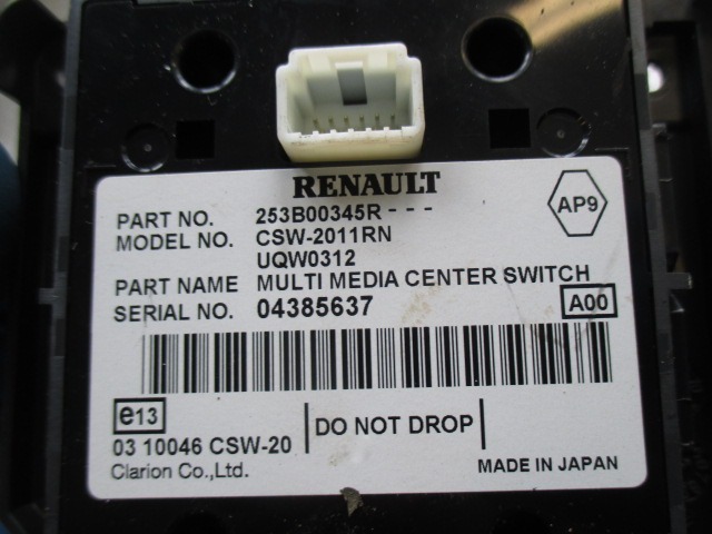 REZERVNI DELI, RADIJSKO-NAVIGACIJSKE NAPRAVE OEM N. 31537Sistema di navigazione satelittare ORIGINAL REZERVNI DEL RENAULT MEGANE MK3 BZ0/1 B3 DZ0/1 KZ0/1 BER/SPORTOUR/ESTATE (2009 - 2015) DIESEL LETNIK 2010