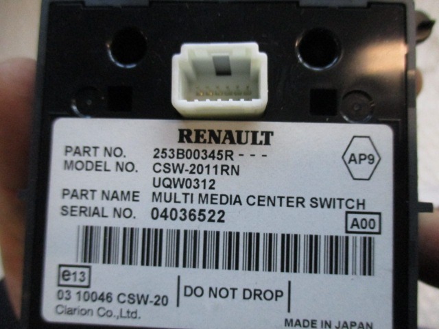 REZERVNI DELI, RADIJSKO-NAVIGACIJSKE NAPRAVE OEM N. 253B00345R ORIGINAL REZERVNI DEL RENAULT LAGUNA BT0/1 KT0/1 MK3 BER/SW (10/2007 - 08/2010) DIESEL LETNIK 2011