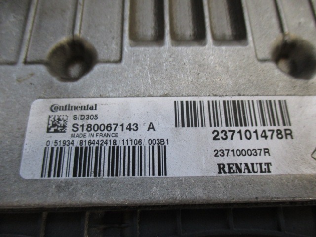 KOMPLET ODKLEPANJE IN VZIG  OEM N. 519287A30 ORIGINAL REZERVNI DEL RENAULT LAGUNA BT0/1 KT0/1 MK3 BER/SW (10/2007 - 08/2010) DIESEL LETNIK 2011