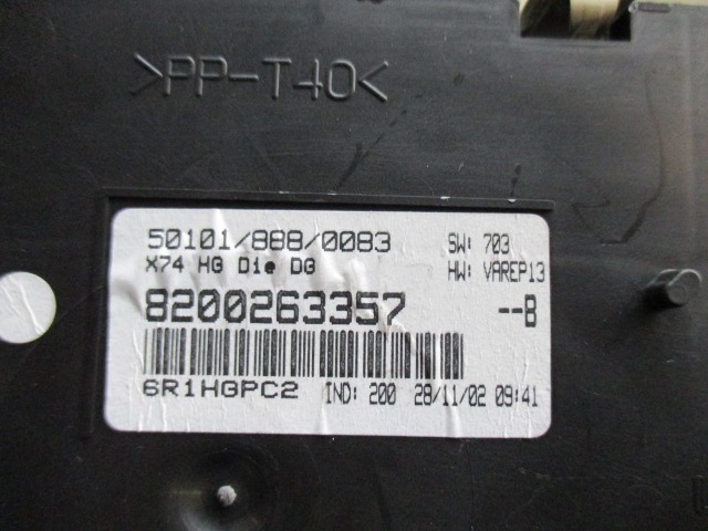 KILOMETER STEVEC OEM N. 8200263357 ORIGINAL REZERVNI DEL RENAULT LAGUNA BG0/1 KG0/1 MK2 BER/SW (11/2000 - 12/2004) DIESEL LETNIK 2003