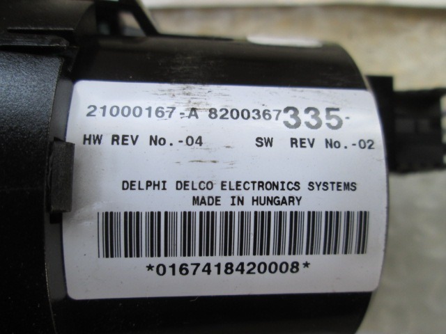 KONTROLNA ENOTA KLIMATSKE NAPRAVE / AVTOMATSKA KLIMATSKA NAPRAVA OEM N. 8200367335 ORIGINAL REZERVNI DEL RENAULT ESPACE / GRAND ESPACE JK0/1 MK4 (05/2003 - 08/2006) DIESEL LETNIK 2004