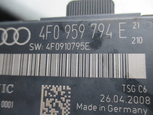 RACUNALNIK VRAT IN STEKEL OEM N. 4F0959794E ORIGINAL REZERVNI DEL AUDI A6 C6 R 4F2 4FH 4F5 BER/SW/ALLROAD (10/2008 - 2011) DIESEL LETNIK 2008