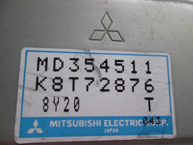 KOMPLET ODKLEPANJE IN VZIG  OEM N. MD354511 ORIGINAL REZERVNI DEL MITSUBISHI PAJERO SPORT K7 K9 (11/1998 - 2008) DIESEL LETNIK 1999