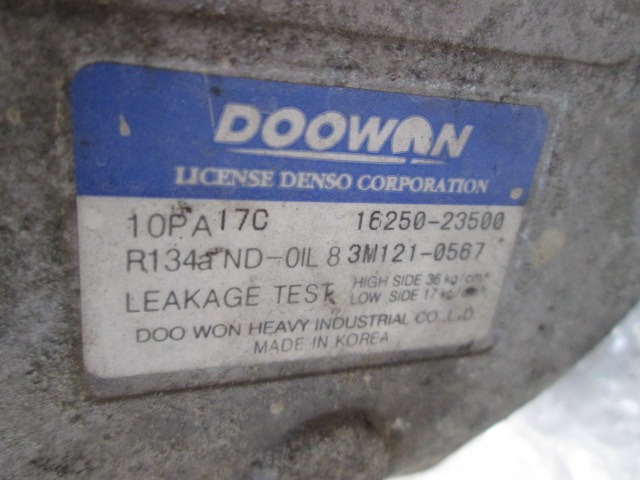 KOMPRESOR KLIME  OEM N. 1625023500 ORIGINAL REZERVNI DEL KIA SORENTO JC MK1 (2002 - 2009) DIESEL LETNIK 2004