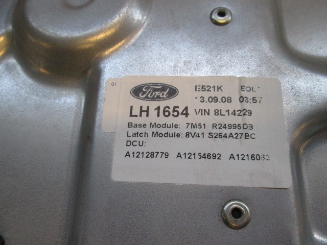 MEHANIZEM ZA ZADNJA VRATA  OEM N. A12128779 ORIGINAL REZERVNI DEL FORD KUGA MK1 (05/2008 - 2012) DIESEL LETNIK 2009