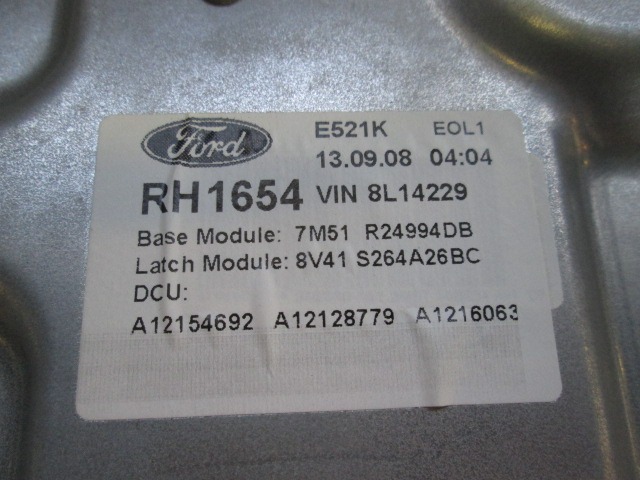 MEHANIZEM ZA ZADNJA VRATA  OEM N. 7M51R24994DB ORIGINAL REZERVNI DEL FORD KUGA MK1 (05/2008 - 2012) DIESEL LETNIK 2009