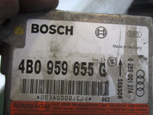 RACUNALNIK AIRBAG OEM N. 4B0959655G ORIGINAL REZERVNI DEL AUDI A6 C5 4B 4B5 4B2 BER/SW (1997 - 2001) DIESEL LETNIK 1999