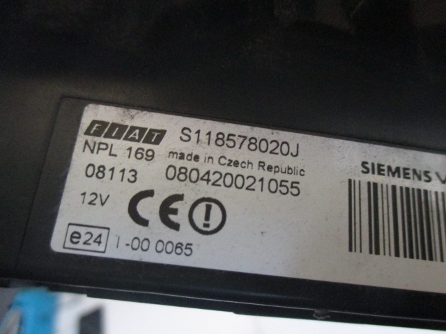 KOMPLET ODKLEPANJE IN VZIG  OEM N. 80420021055 ORIGINAL REZERVNI DEL FIAT PANDA 169 (2003 - 08/2009) BENZINA LETNIK 2008