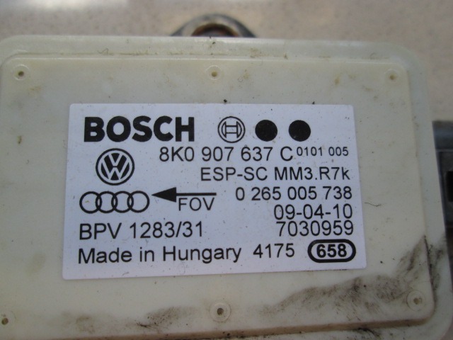 ESP OEM N. 8K0907637C ORIGINAL REZERVNI DEL AUDI A4 B8 8K2 BER/SW/CABRIO (2007 - 11/2015) DIESEL LETNIK 2010