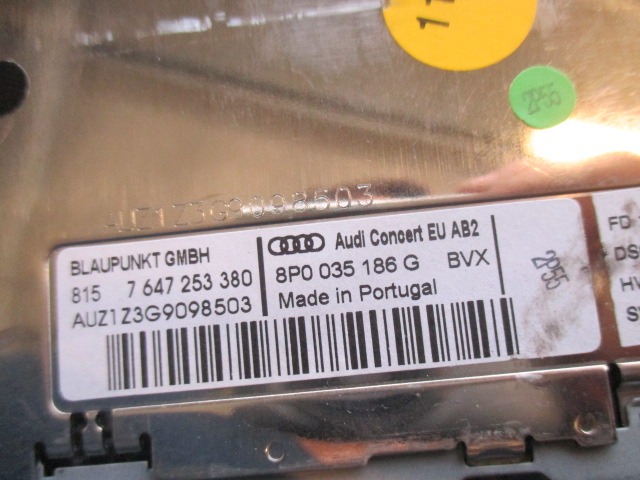 RADIO CD / OJACEVALNIK / IMETNIK HIFI OEM N. 8P0035186G ORIGINAL REZERVNI DEL AUDI A3 MK2 8P 8PA 8P1 (2003 - 2008)DIESEL LETNIK 2007