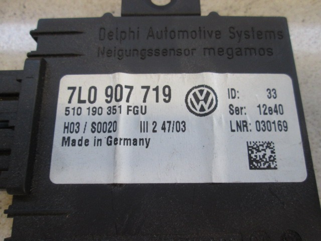 RACUNALNIK AVTOALARMA/BLOKADA MOTORJA OEM N. 510190351FGU ORIGINAL REZERVNI DEL VOLKSWAGEN TOUAREG 7LA 7L6 7L7 MK1 (2002 - 2007)DIESEL LETNIK 2004