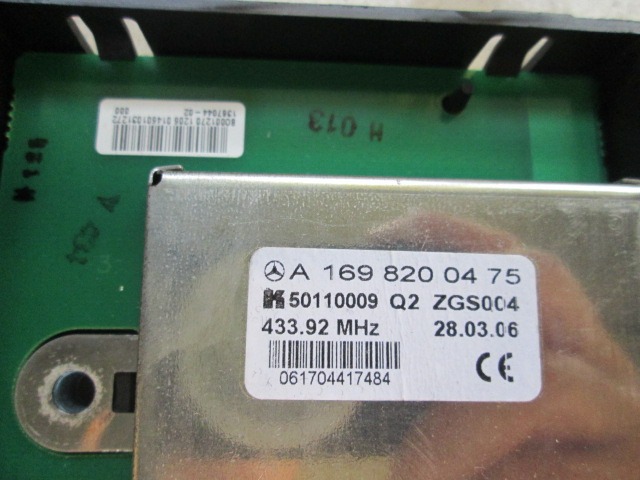OJACEVALEC / ANTENA OEM N. A1698200475 ORIGINAL REZERVNI DEL MERCEDES CLASSE A W169 5P C169 3P (2004 - 04/2008) DIESEL LETNIK 2006