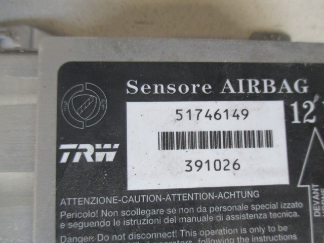 KIT AIRBAG KOMPLET OEM N. 51746149 ORIGINAL REZERVNI DEL FIAT CROMA 194 MK2 (2005 - 10/2007)  DIESEL LETNIK 2007