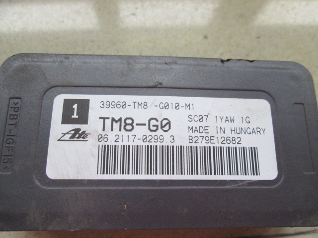 ESP OEM N. 39960-TM8-G010 ORIGINAL REZERVNI DEL HONDA INSIGHT ZE MK2 (2009 - 10/2013) IBRIDO (ELETRICO-BENZINA) LETNIK 2009