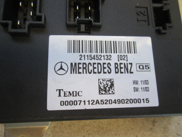 RACUNALNIK MOTORJA/REM OEM N. 2115452132 ORIGINAL REZERVNI DEL MERCEDES CLASSE E W211 S211 BER/SW (03/2002 - 05/2006) DIESEL LETNIK 2004