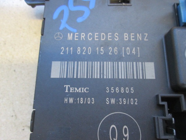 RACUNALNIK VRAT IN STEKEL OEM N. 2118201526 ORIGINAL REZERVNI DEL MERCEDES CLASSE E W211 S211 BER/SW (03/2002 - 05/2006) DIESEL LETNIK 2004