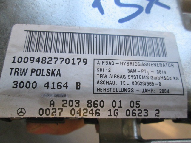 AIRBAG VRATA OEM N. A2038600105 ORIGINAL REZERVNI DEL MERCEDES CLASSE E W211 S211 BER/SW (03/2002 - 05/2006) DIESEL LETNIK 2004