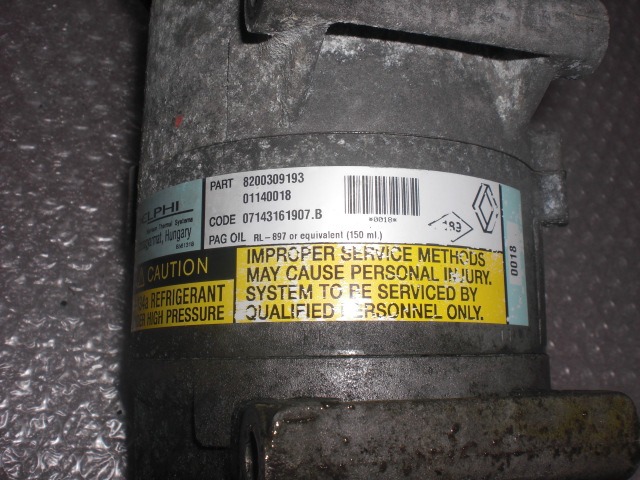 KOMPRESOR KLIME  OEM N. 8200470242 ORIGINAL REZERVNI DEL RENAULT SCENIC/GRAND SCENIC JM0/1 MK2 (2003 - 2009) DIESEL LETNIK 2003