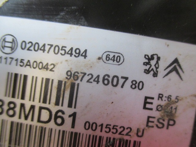 SERVO OJACEVALNIK ZAVOR S PUMPO OEM N. 9672460780 ORIGINAL REZERVNI DEL CITROEN C3 MK2 SC (2009 - 2016) DIESEL LETNIK 2011