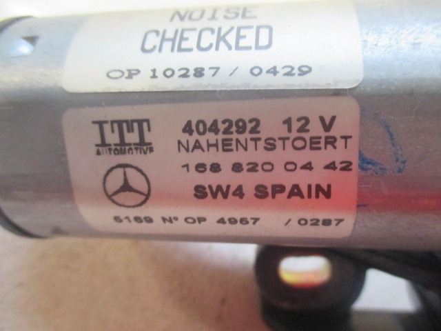 MOTORCEK ZADNJEGA BRISALCA OEM N. 1688200442 ORIGINAL REZERVNI DEL MERCEDES CLASSE A W168 5P V168 3P 168.031 168.131 (1997 - 2000) BENZINA LETNIK 1999