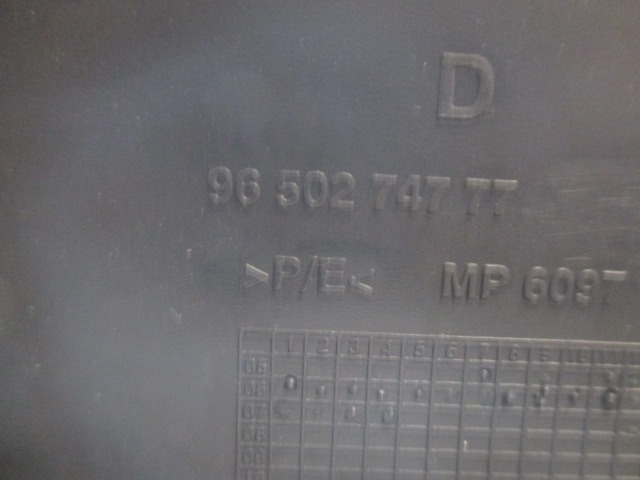 NOTRANJA OBLOGA PRAGA  OEM N. 9650274777 ORIGINAL REZERVNI DEL PEUGEOT 207 / 207 CC WA WC WD WK (2006 - 05/2009) DIESEL LETNIK 2007