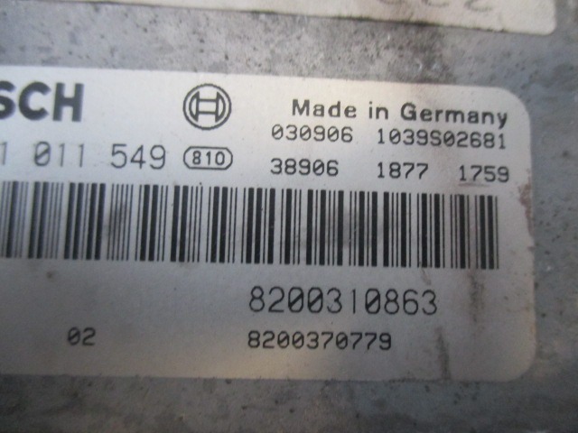 KOMPLET ODKLEPANJE IN VZIG  OEM N.  ORIGINAL REZERVNI DEL RENAULT SCENIC/GRAND SCENIC JM0/1 MK2 (2003 - 2009) DIESEL LETNIK 2003