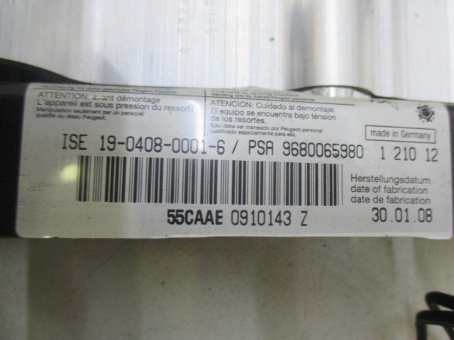 ZASCITNI SISTEM OEM N. 9680065980 ORIGINAL REZERVNI DEL PEUGEOT 207 / 207 CC WA WC WD WK (2006 - 05/2009) DIESEL LETNIK 2008