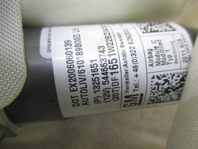 ZRACNA BLAZINA GLAVA LEVA OEM N. 544663743 ORIGINAL REZERVNI DEL CHEVROLET CRUZE J300 J305 (2009 - 2019) BENZINA/GPL LETNIK 2011