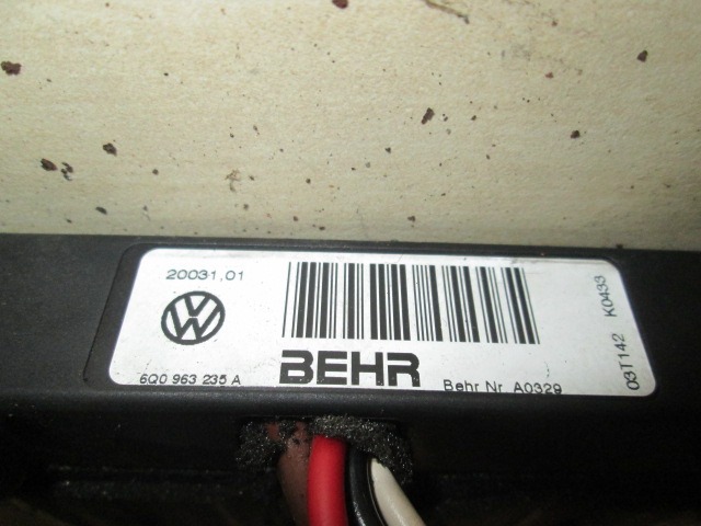 HLADILNIK ZA GRETJE OEM N. 6Q0963235A ORIGINAL REZERVNI DEL VOLKSWAGEN POLO 9N (10/2001 - 2005) DIESEL LETNIK 2003