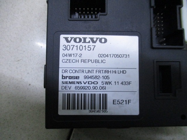 DVIZNI MEHANIZEM SPREDNIH STEKEL  OEM N. 30710157 ORIGINAL REZERVNI DEL VOLVO V50 545 (2004 - 05/2007) DIESEL LETNIK 2004