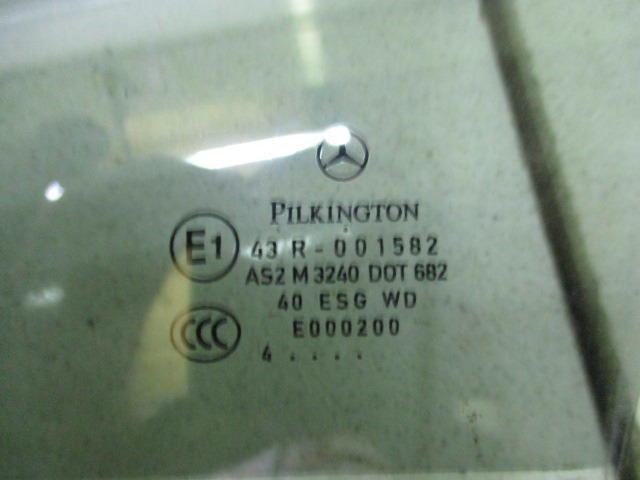 STEKLO SPREDNJIH LEVIH VRAT OEM N. 43R-001582 ORIGINAL REZERVNI DEL MERCEDES CLASSE A W169 5P C169 3P (2004 - 04/2008) DIESEL LETNIK 2004